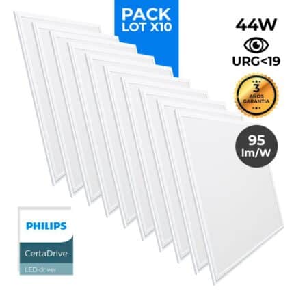 Pack de 10 paneles LED slim 60X60